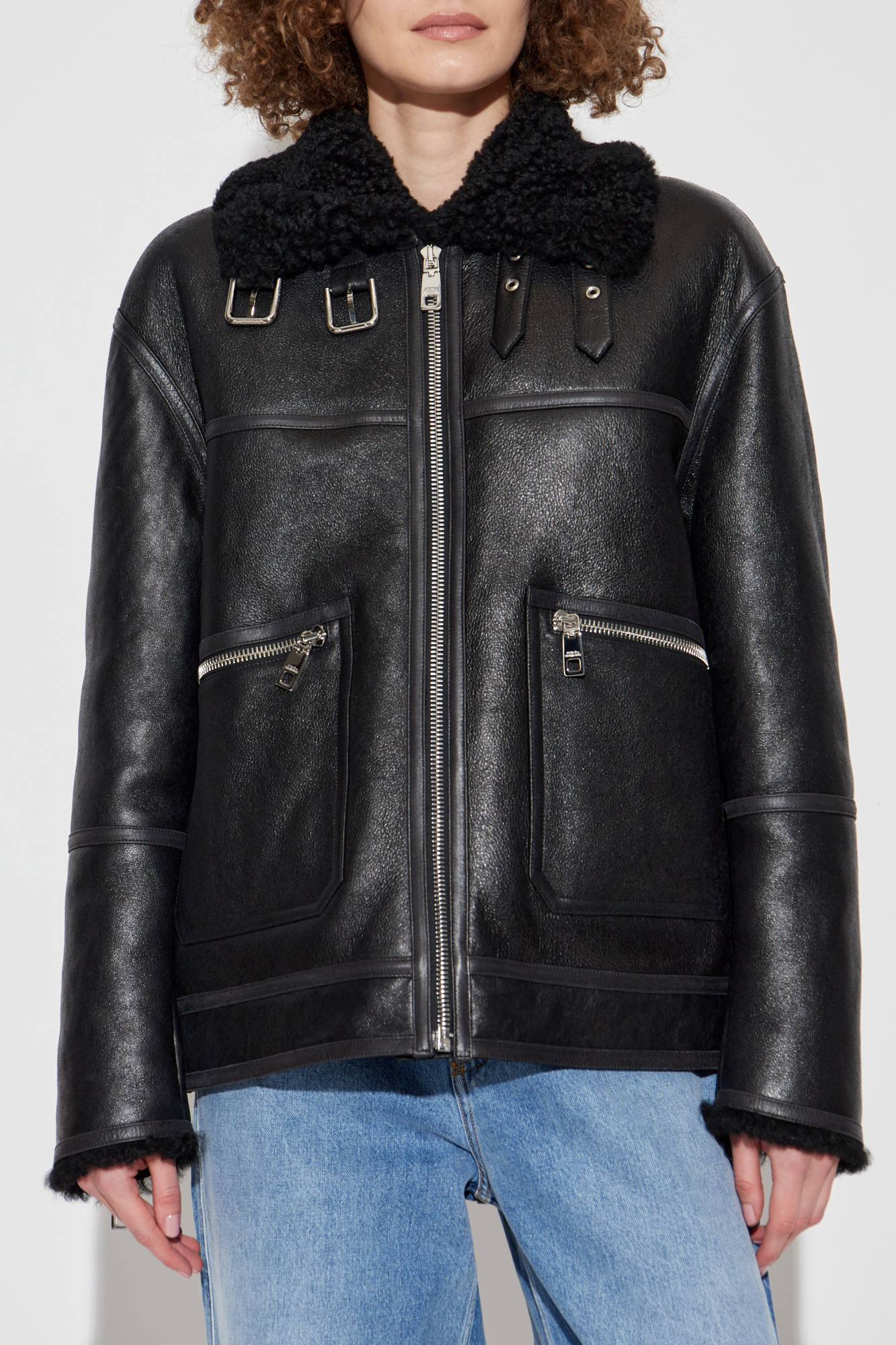 Black Leather jacket Dolce & Gabbana - Vitkac Canada